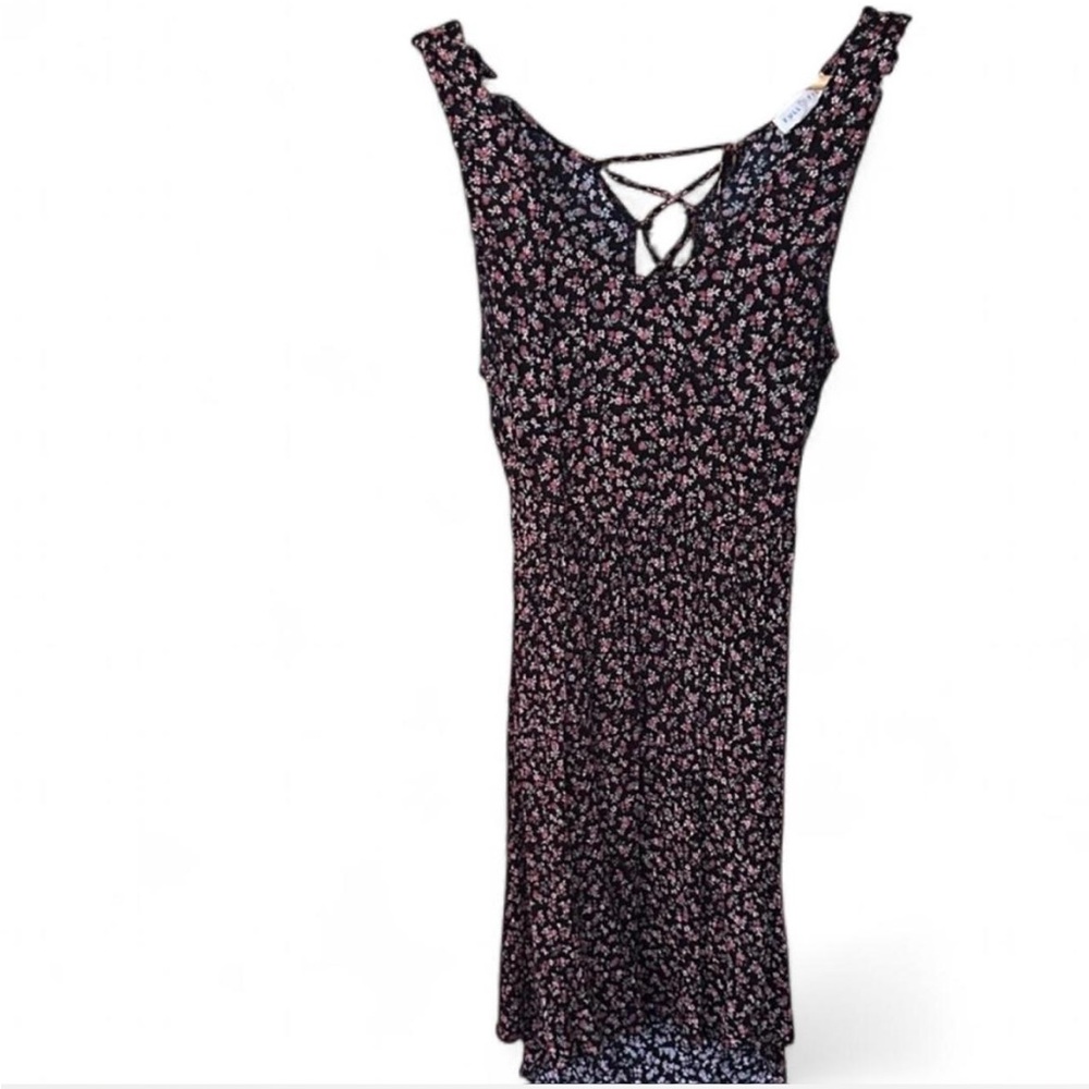 Full Tilt Black and Pink Floral High Low Dress